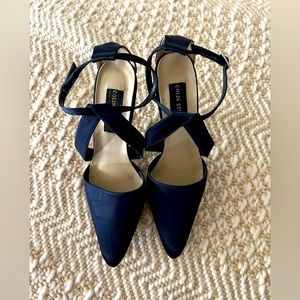 Colin Stuart Navy Cloth Heels
